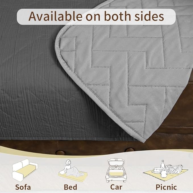 Ameritex 100% Waterproof Dog Bed Blankets Double Sided Dog Couch Cover Knurling Pattern pet Bed Cover Reversible Furniture Couch Sofa Car for Puppy Kids