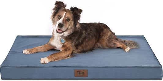 Orthopedic Dog Bed for Large Dogs - Pet Bed with Removable Washable Cover, Large Waterproof Dog Crate Bed for Large Sized Dog with Egg Crate Foam, Blue