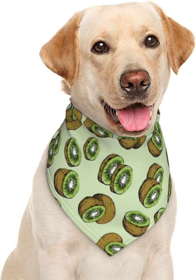 Tropical Kiwi Dog Bandana Scarf Triangle Bibs Pet Accessories Cat Kerchief