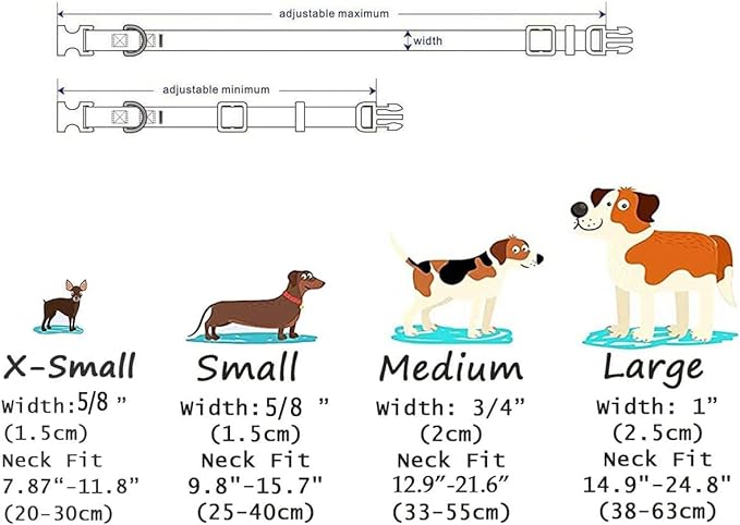 Dog Collar with Bohemia Floral Tribal Geometric Patterns - Soft Ethnic Style Collar Adjustable for Small Medium Large Dogs(Black Bohemia,M)