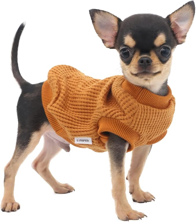 LOPHIPETS Lightweight Dog Sweaters for Puppy Small Dogs Puppy Chihuahua Yorkie Clothes-Yellow/XXS