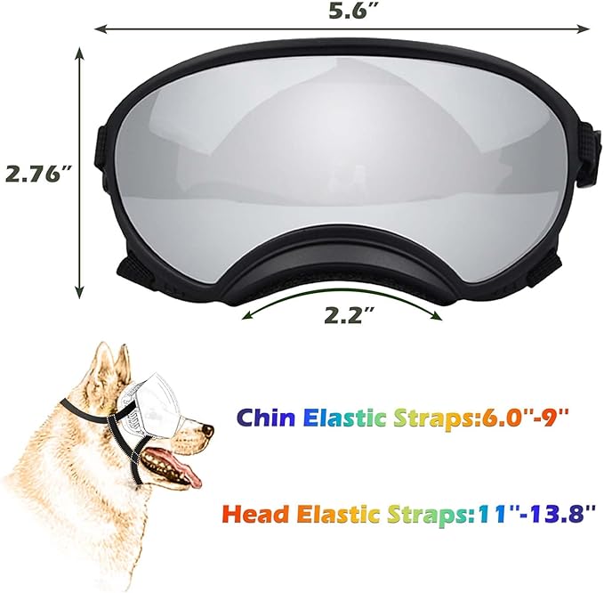Small Dog Sunglasses with Adjustable Strap UV Protection, Winproof Dog Puppy Sunglasses, Suitable for Small Dog Pet Glasses, Dogs Eyes Protection，Soft Dog Goggles