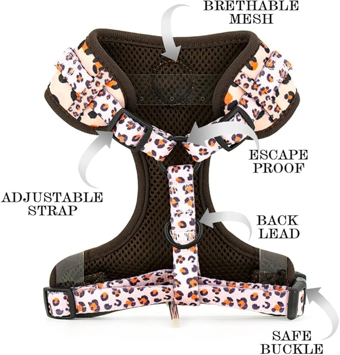 Dog Harness and Leash Set, Adjustable Dog Harness, Dog Leash, No Pull No Choke Puppy Harnesses for Walking Training for Small, Medium, Large Pet