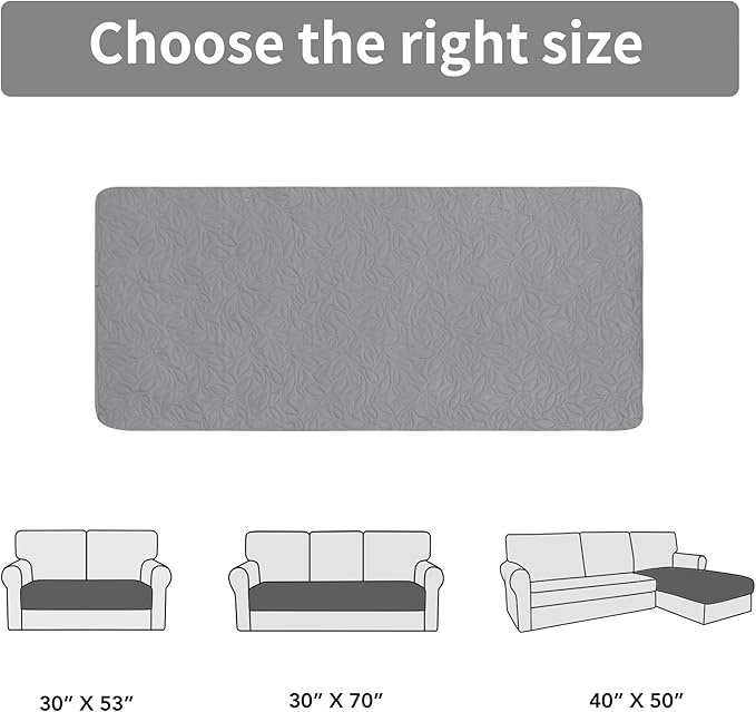 Easy-Going Waterproof Dog Bed Cover Reversible Leak Proof Pet Blanket Replacement Mat for Furniture Washable Couch Cover Sofa Cover for Dogs Cat(30x53 Inch, Light Gray/Ivory)