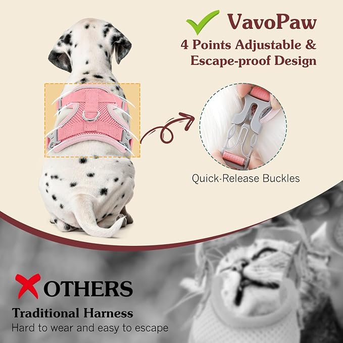 Cat Harness and Leash Set for Walking, Adjustable Kitten Vest Harness with Reflective Strip Breathable Mesh, Escape Proof Soft Pet Safety Vest for Cats, Kittens, Puppies, L, Pink