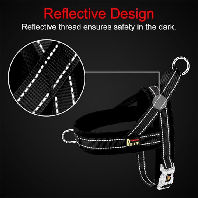 Plutus Pet No Pull Dog Harness with Breathable Mesh Padded, Adjustable Reflective Escape Proof Dog Harness, Quick Fit Dog Vest Harness for Small Medium Large Dogs(L, Gray)