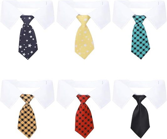 Segarty Dog Neck Tie Large, 6 Pack Adjustable Cute Pet Ties Collars Grooming Accessories Formal Wedding Costume Black Red Dog Necktie Collar Set for Medium Large Dog Holiday Party Birthday (XL)