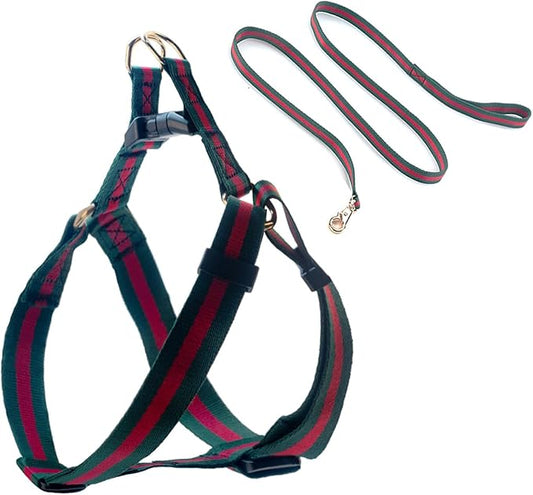 Elegant and Stylish Dog Harness and Leash,Durable Soft Neck and Chest Adjustable Pet Harness,Luxury Dog Harnesses and Dog Leashes Set Packing Gift for Medium Dogs