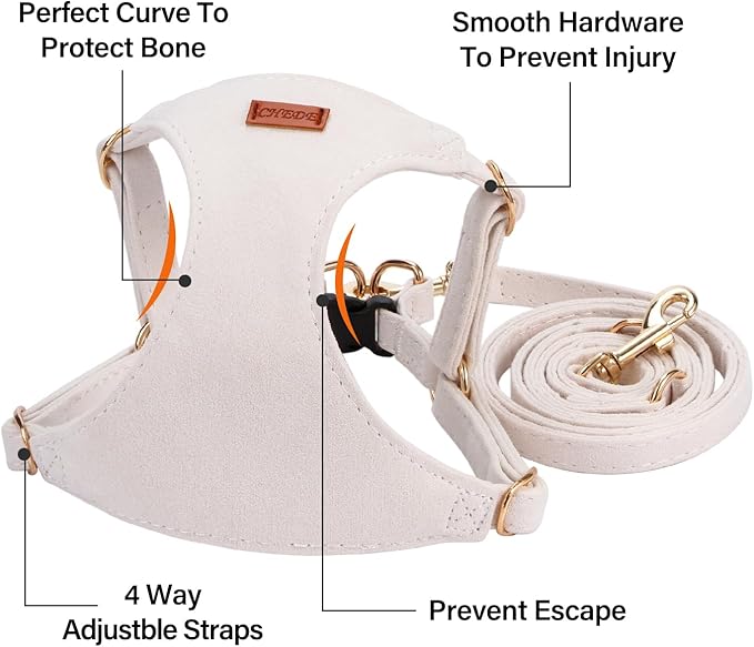 CHEDE No Pull Puppy Harness and Multifunction Dog Leash Set- 8 Colors Soft Adjustable No Choke Escape Proof Cute,Lightweight Pet Vest Harness for Small and Medium Dog…