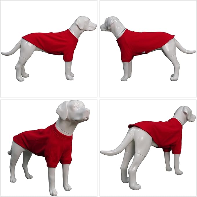 Lovelonglong Dog Sweatshirt Cold Weather Dog Pullover Autumn and Winter Dog T-Shirts for Small Medium Large Size Dogs Red S