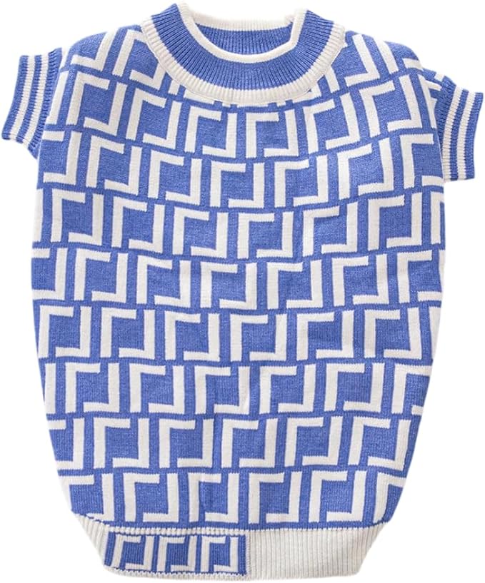 Designer Dog Clothes Sweater Shirt Outfit Small XS Teacup Cute Dogs Puppies French Bulldog Dachshund Chihuahua Cats Maltese Boy Girl (X-Large, Furdiblue)