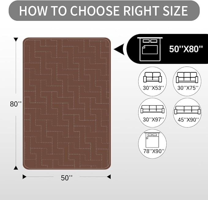 fuguitex Waterproof Dog Bed Cover Couch Cover for Pet Anti-Slip Cat Mat Pet Pad Blanket for Sofa Chair Recliner Bed Furniture Protrctor