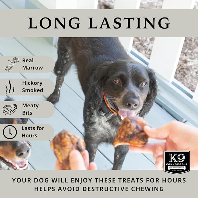 K9 Connoisseur Dog Bones Made in USA for Small and Medium Breed Dogs Natural Long Lasting Meaty Beef Knee Cap Bone Treats Best for Dogs Upto 50 Pounds 1 Pack 3 Count