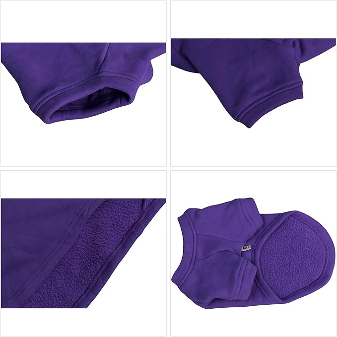 Lovelonglong Sweatshirt Cold Weather Pullover Autumn and Winter T-Shirts for Small Medium Large Size Dogs Purple M