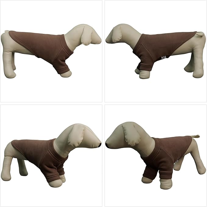 LoveLongLovelong Dog Sweatshirt Cold Weather Pullover Winter Dog T-Shirts Small to Large Sizes Coffee L