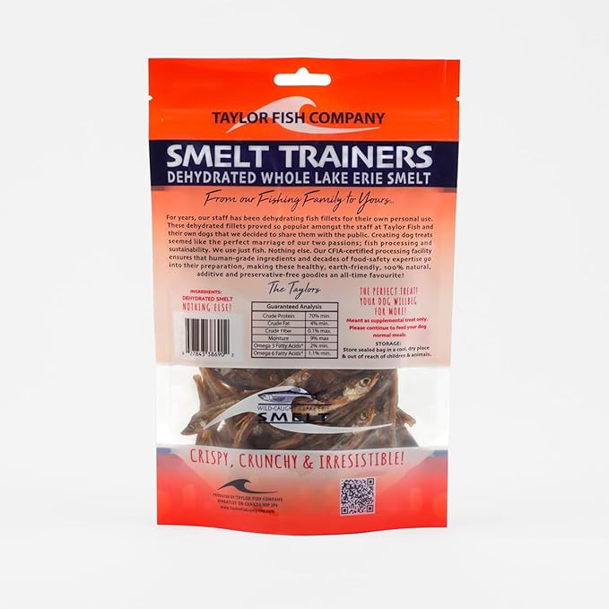 Smelt Pet Treats for Dogs & Cats – Single Ingredient Dehydrated Whole Smelt, Sustainably Sourced, Grain-Free, High Protein, No Additives, Natural Omega-3, Supports Healthy Skin & Coat, 4oz Bag
