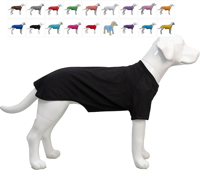 Lovelonglong Pet Clothing Dog Costumes Basic Blank T-Shirt Tee Shirts for Medium Large Dogs Black XXXL