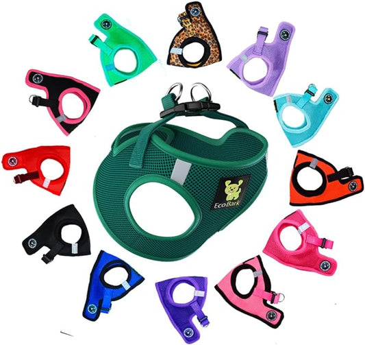 EcoBark Step in Dog Harness Reflective Soft Ultra Padded Mesh Dog Harnesses for XXS, XS, Small, and Medium Dogs Eco-Friendly Comfort Secure Halter No Pull Adjustable Pet Vest