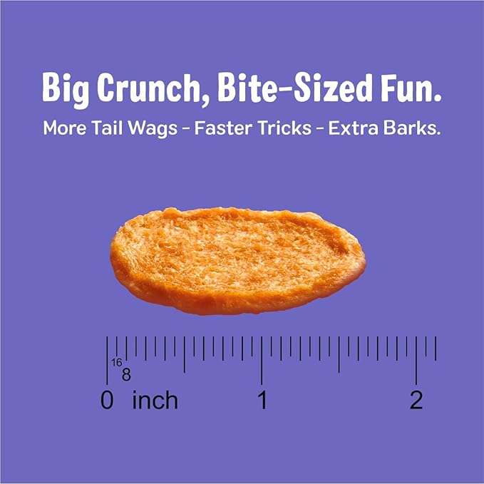 Three Dog Bakery Bark’N Crunch! Chicken Chips, Cheese Flavor, Crunchy Treat for Dogs, Two Ingredients, High Protein Snacks, No Artificial Flavors or Colors, Made in The USA, 4 oz