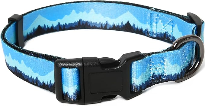 Timos Dog Collar, Adjustable Soft Dog Collar for Small Medium Large Dogs,Patterned Puppy Collars with Quick Release Buckle for Boy and Girl Female Dogs,L Length 15.94''-25.59'