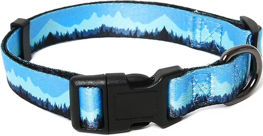 Timos Dog Collar, Adjustable Soft Dog Collar for Small Medium Large Dogs,Patterned Puppy Collars with Quick Release Buckle for Boy and Girl Female Dogs,L Length 15.94''-25.59'