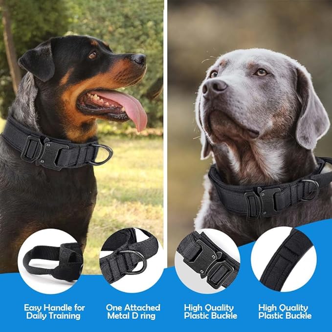 Adjustable Dog Collar - Easy Click Buckle for Small to Medium Dogs - Comfortable Neoprene Padding for Male & Female Dogs, Pet Collar for Puppies & Adult Dogs - Black