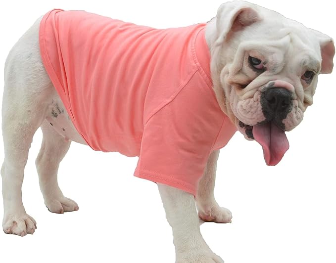 Lovelonglong Bulldog Clothes Dog Clothing Blank T-Shirt Tee Shirts for French Bulldog English Bulldog American Pit Bull Pugs 100% Cotton Skin Care Lotuspink B-S