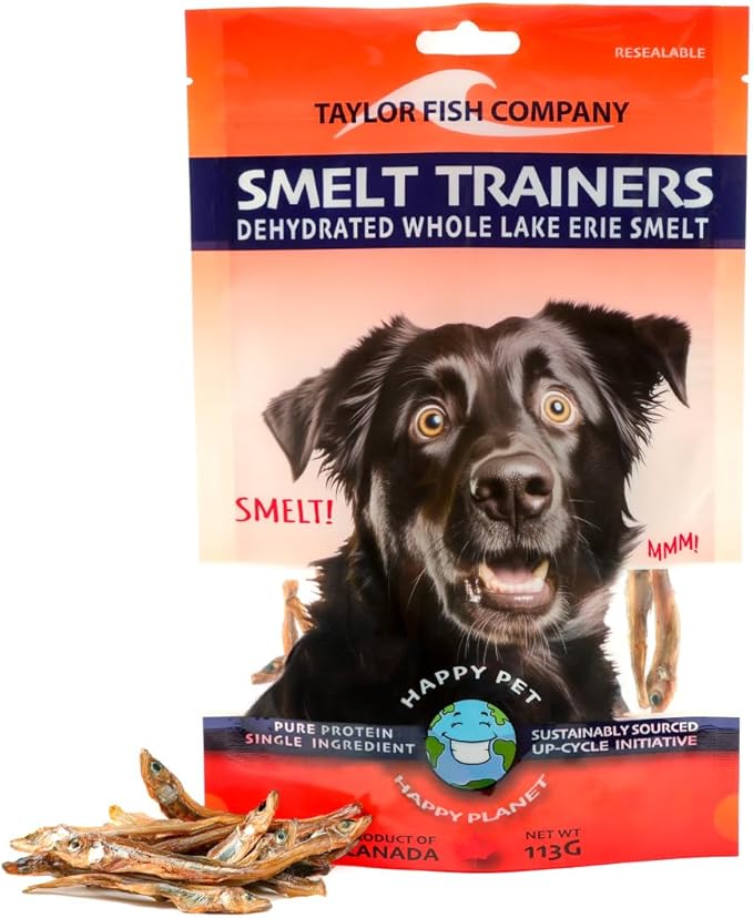 Smelt Pet Treats for Dogs & Cats – Single Ingredient Dehydrated Whole Smelt, Sustainably Sourced, Grain-Free, High Protein, No Additives, Natural Omega-3, Supports Healthy Skin & Coat, 4oz Bag