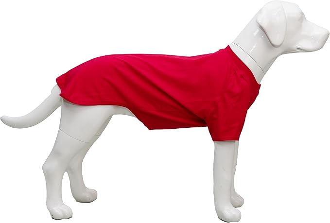 Lovelonglong Pet Clothing Dog Costumes Basic Blank T-Shirt Tee Shirts for Medium Large Dogs Red XXL+