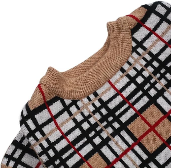 Designer Dog Clothes Sweater Shirt Outfit Small XS Teacup Cute Dogs Puppies French Bulldog Dachshund Chihuahua Cats Maltese Boy Girl (X-Large, FurberryPlaid)