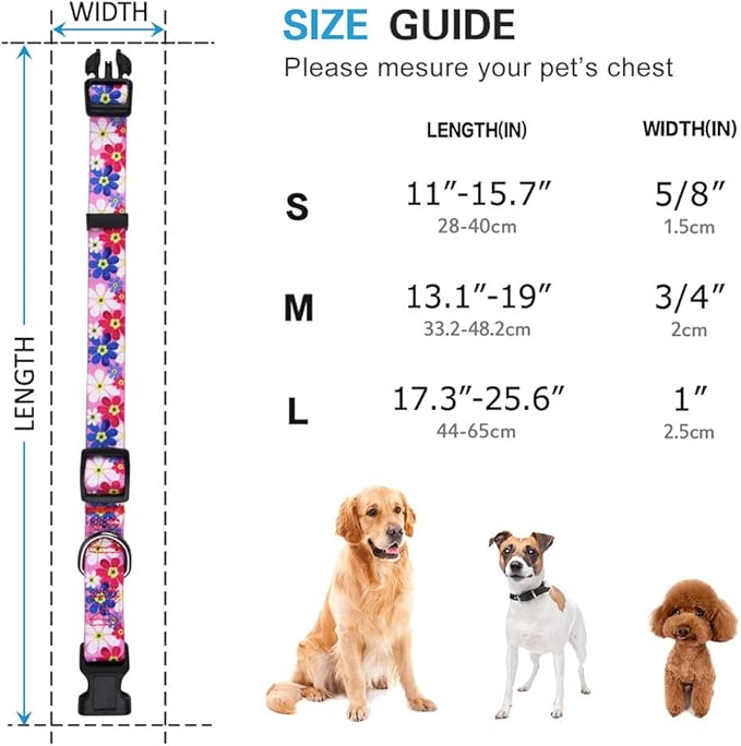 Rhea Rose Dog Collar Special Design Personalized Cute Girl Soft Collars Sunflower, Small