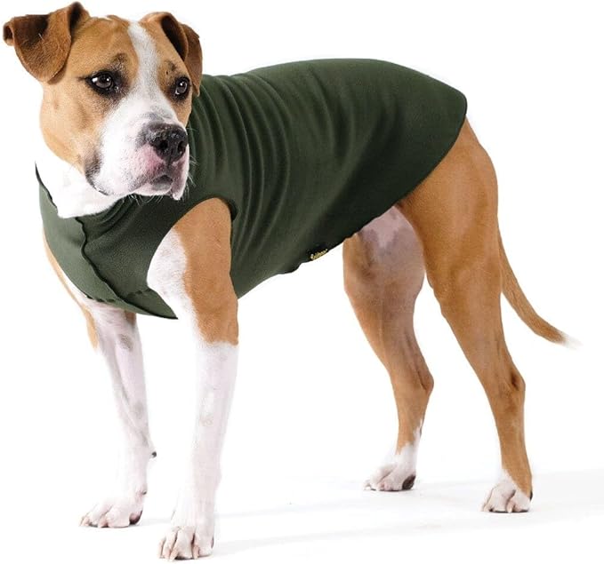 Stretch Fleece Dog Coat, Stretchy Pet Sweater, Machine Washable Pullover for Winter and Fall, Hunter Green, 22