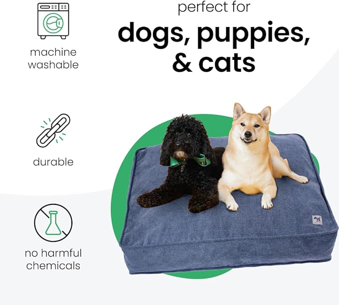 Molly Mutt Dragonstone Dog Bed Duvet Cover, GOTS-Certified 100% Cotton Canvas Cover for Dog, Puppy, or Cat Bed, Durable, Washable, and Free of Harmful Chemicals, Huge, 36"x45"x5", Blue