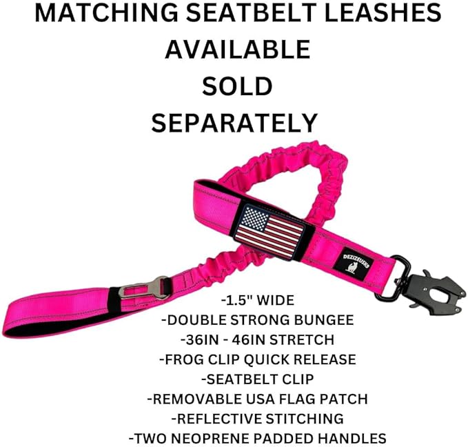 Tactical Dog Collar 2 Inch Wide Thick Heavy Duty Military Style with Metal Buckle, Adjustable for Medium - Large Breeds, Durable K9 Training Gear with Patch Area, USA Flag Patch, Strong and Secure Fit