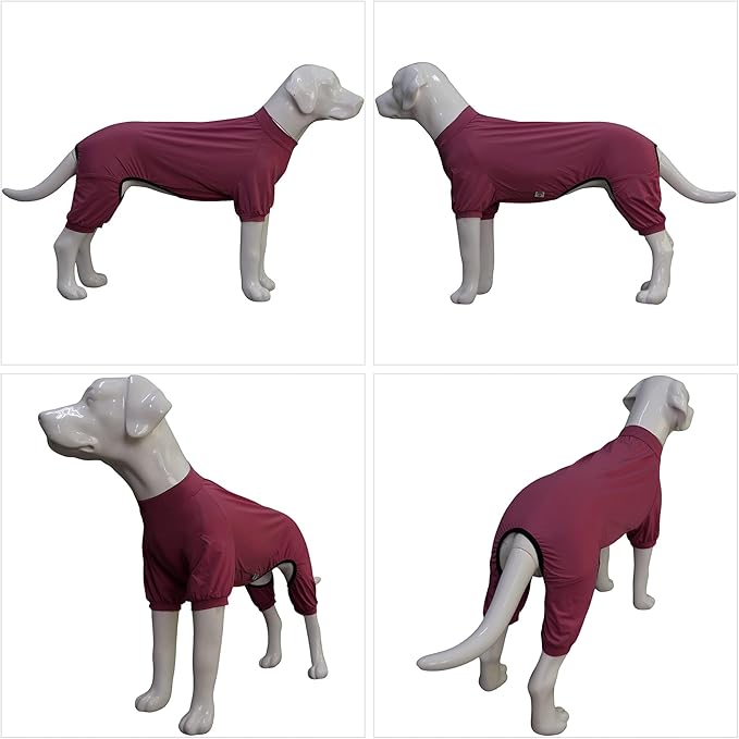 LoveLongLong Dog Jumpsuit with UV Protection and Quick-Dry Fabric for Spring Summer Pet Pajamas Taro Purple 3XL