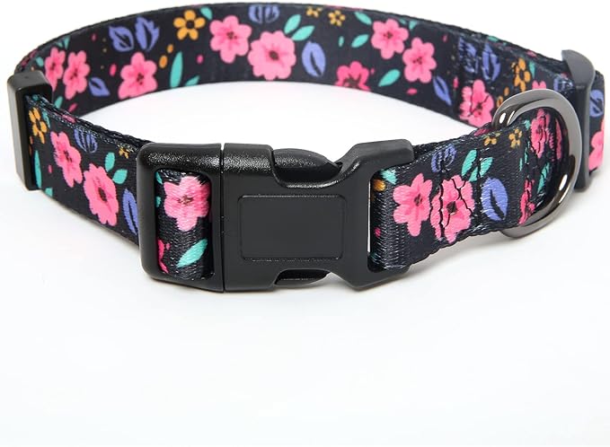 Timos Dog Collar, Adjustable Soft Dog Collar for Small Medium Large Dogs,Print Patterned Puppy Collars with Quick Release Buckle for Boy and Girl Female Dogs,L Length 15.94''-25.59'