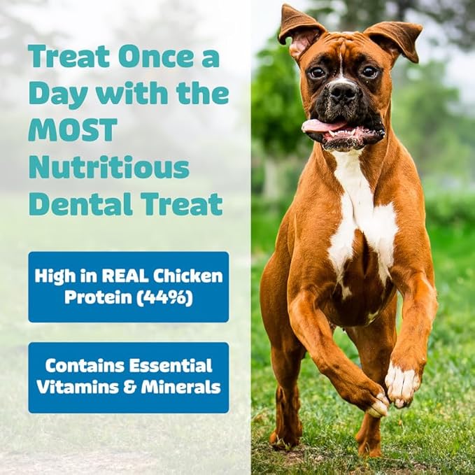 Dog Dental Treats – Vet VOHC Approved, Removes Tartar & Cleans Teeth – Yummy High Protein Chicken Treat for Extra Small Dogs (Mini Pack, 30 Count)