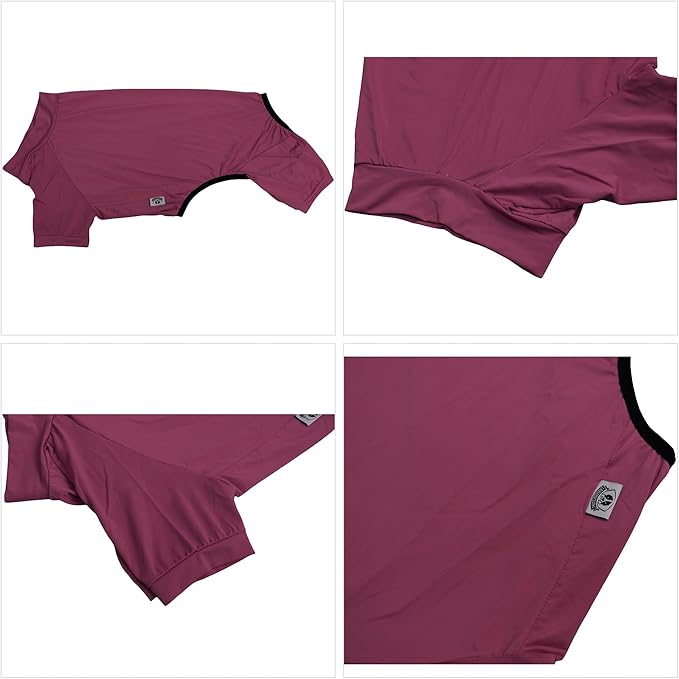 LoveLongLong Dog Jumpsuit with UV Protection and Quick-Dry Fabric for Spring Summer Pet Pajamas Taro Purple S
