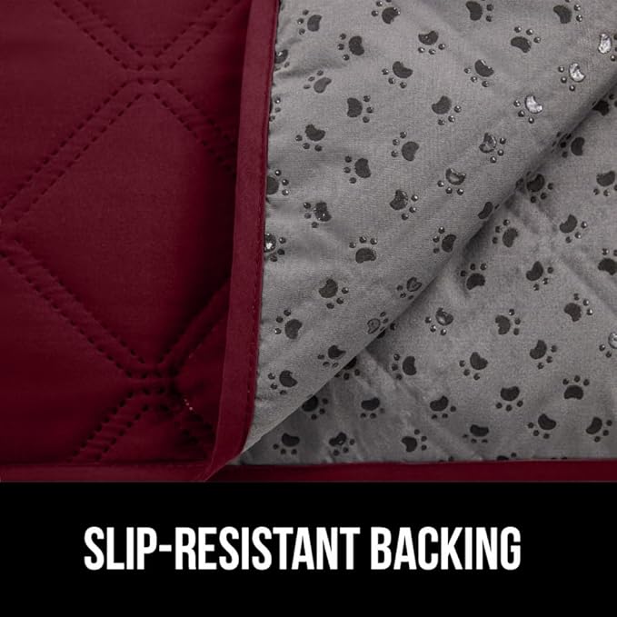 GORILLA GRIP Waterproof Dog Bed Cover, Pet Blanket for Furniture, Sofa, Couch, Crate, Car, Sofa Throw Essential for Cats and Dogs, Tear and Slip Resistant Leakproof Cushion Cover, 40x50 Burgundy