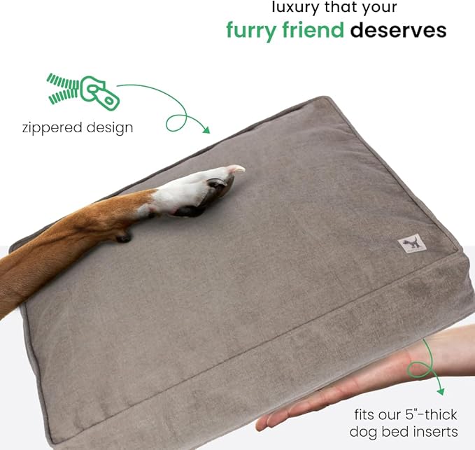 Molly Mutt Jupiter Dog Bed Duvet Cover, GOTS-Certified 100% Cotton Canvas Cover for Dog, Puppy, or Cat Bed, Durable, Washable, and Free of Harmful Chemicals, Small, 22"x27"x5", Brown