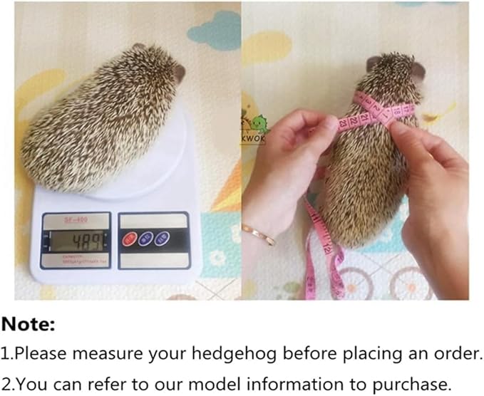 Hedgehog Costume Bee Clothes for Hedgehogs Small Animal Apparel Polar Fleece Handmade Hedgehog Hoodie Dress Up Accessories Outfit for Cosplay Halloween Christmas Party Pet Supplies (L(500-600g))