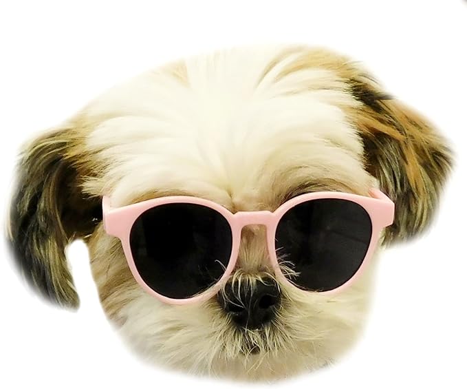 G014 Dog Cat Pet Panto Round Sunglasses for Small Breeds up to 15lbs (Panto Pink)