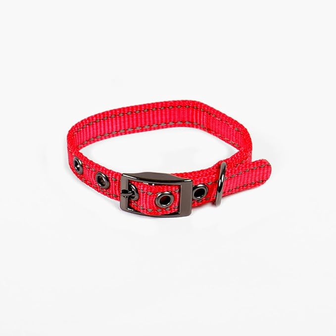 Max and Neo MAX Reflective Metal Buckle Dog Collar - We Donate a Collar to a Dog Rescue for Every Collar Sold (X-Small, Red)