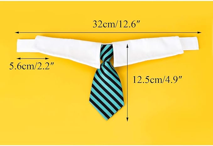 Segarty Cat Neck Tie, 6 Pack Cat Necktie with Suit White Collar Adjustable, Pet Tuxedo Costume Outfits for Male Boy Small Dogs Puppies Birthday, Valentine's Day, Wedding