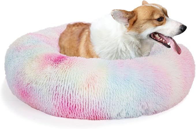 Calming Dog Bed for Medium Dogs Washable Anti-Anxiety Dog Beds fit 30bls Pets,30 Inches