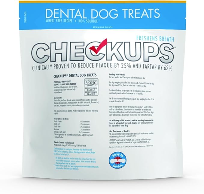 Dental Dog Treats for Oral Care, Fresh Breath & Plaque Control - 24 Treats, 48 oz. (2 Pack) - Delicious Chews for Happy and Healthy Dogs