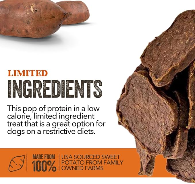 Gaines Family Farmstead Sweet Potato & Pork Dog Treats – Tastes Like Bacon, Natural, Grain-Free, High Protein, Limited Ingredient, Healthy Chews and Training Treats for Dogs, Made in USA, 6 oz