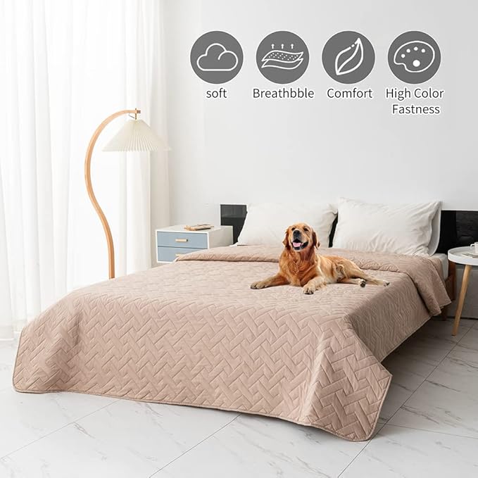 fuguitex Waterproof Dog Bed Cover Couch Cover for Pet Anti-Slip Cat Mat Pet Pad Blanket for Sofa Chair Recliner Bed Furniture Protrctor
