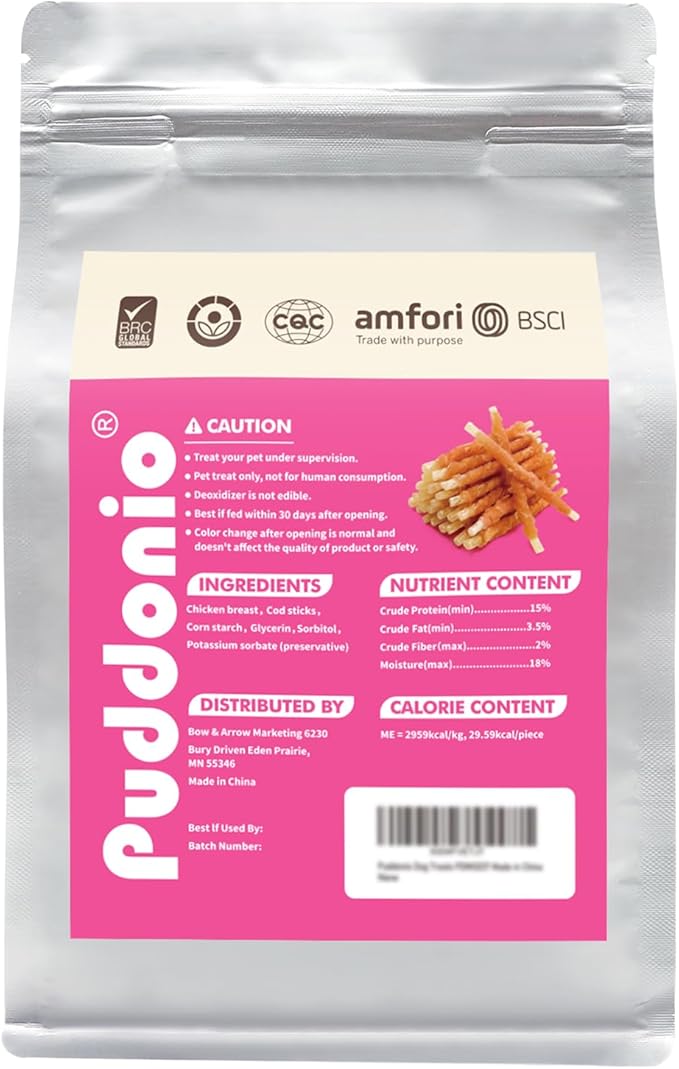 Dog Treats, Chicken Wrapped Cod Sticks, Rawhide Free Dog Chews, Healthy Soft Treats for Small Dogs, 8.82 oz