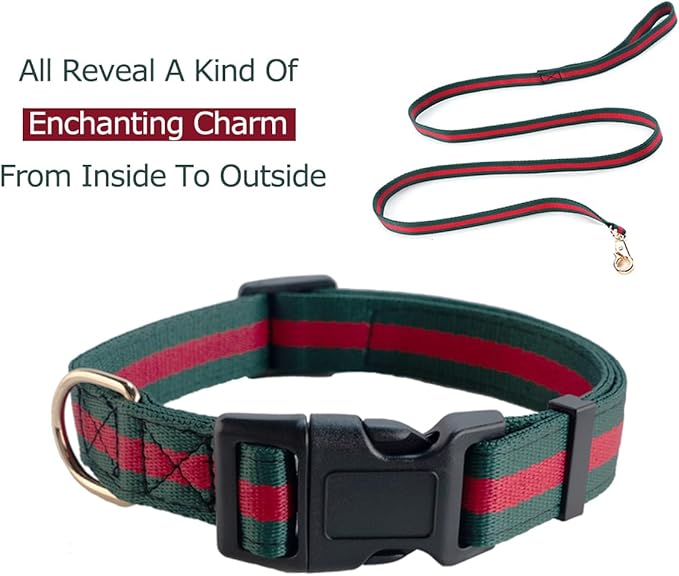 Elegant Luxury Dog Collar and Leash Set - Soft, Durable Collars and Leashes for Large Dogs